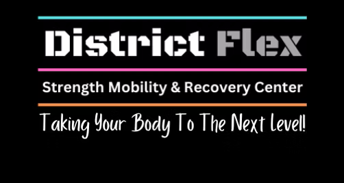 District Flex Strength Mobility and Recovery Center logo promoting performance, mobility, and recovery services